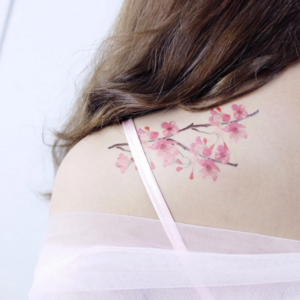 Cherry Blossom Floral Temporary Tattoo - 86