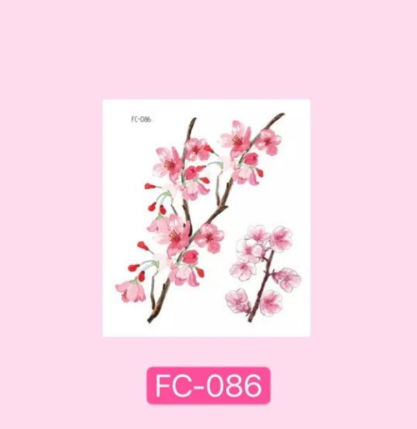 Cherry Blossom Floral Temporary Tattoo - 86